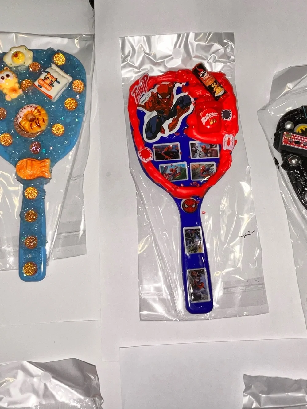 Kids Spider-Man Handheld Mirror - Red and Blue Handmade